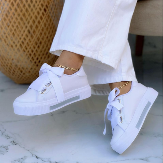 Zapatillas Urbanas Mujer con Lazo Ancho – Casual y Chic