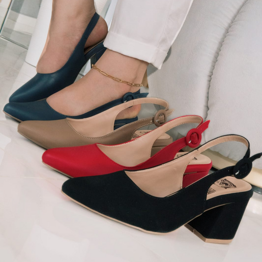 Tacones Slingback con Hebilla Lateral | Elegancia Clásica y Comodidad Moderna