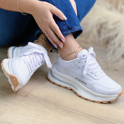 Zapatillas Urbanas "Be Grateful" para Mujer – Suela Chunky Antideslizante