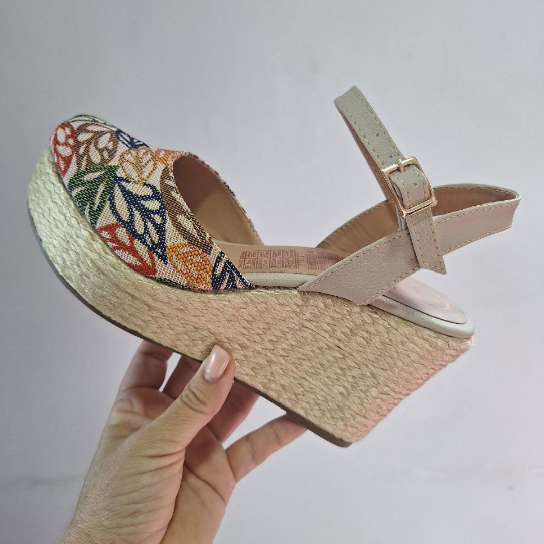 Sandalias Plataforma Yute Tropical Chelina – Hechas a Mano, Estilo Boho Chic