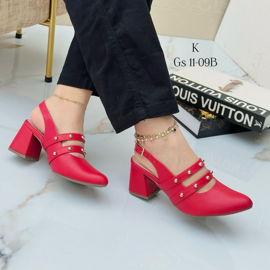 Mary Jane elegantes con tachas y tacón ancho – Estilo moderno y cómodo para dama