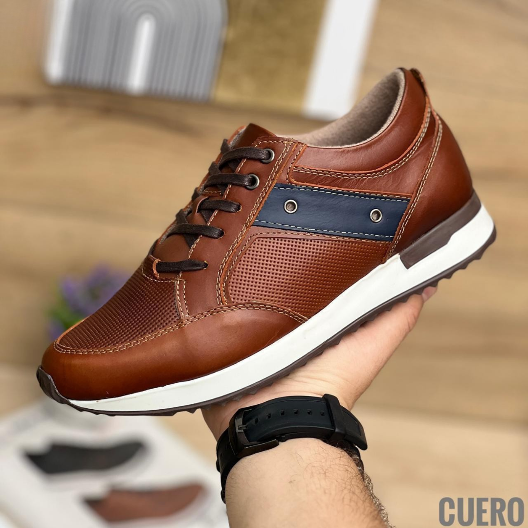 Tenis Zapatillas Urbanas de Cuero para Hombre – Estilo Deportivo Elegante