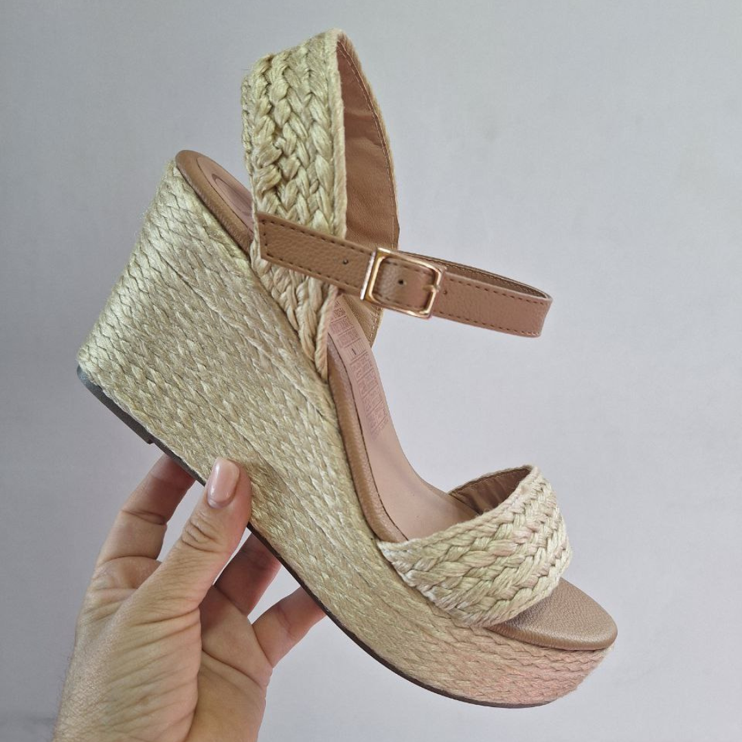 Sandalias Plataforma Yute Tropical Chelina – Hechas a Mano, Estilo Boho Chic