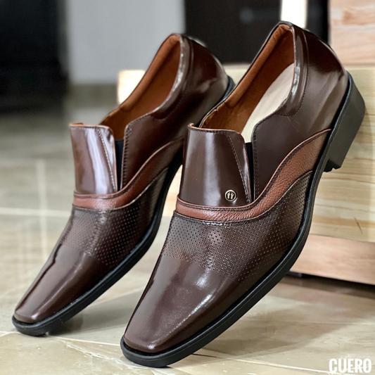 Zapatos de Vestir Hombre Cuero Brillante Negro o Marrón | Elegancia y Comodidad Premium