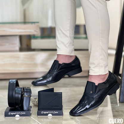 Zapatos de Vestir Hombre Cuero Brillante Negro o Marrón | Elegancia y Comodidad Premium