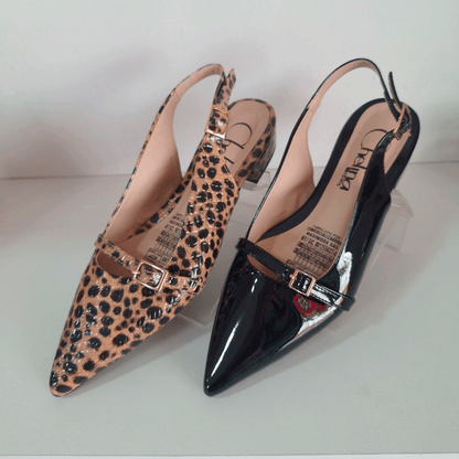 Mary Janes slingback punta fina tacón kitten