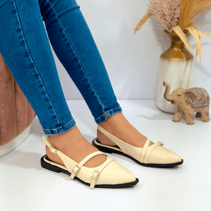 Flats Doble Tira Cruzada Slingback Punta Fina - Estilo Chic Urbano