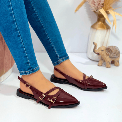 Flats Doble Tira Cruzada Slingback Punta Fina - Estilo Chic Urbano